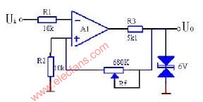 Inverted hysteresis comparator circuit diagram