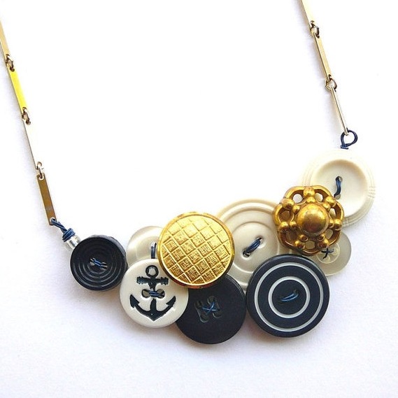 Bohemian style, button jewelry!