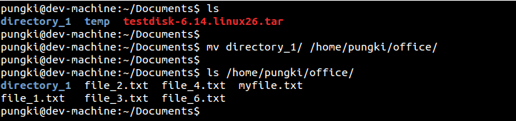 Linux-based mv instructions to move files and directory commands