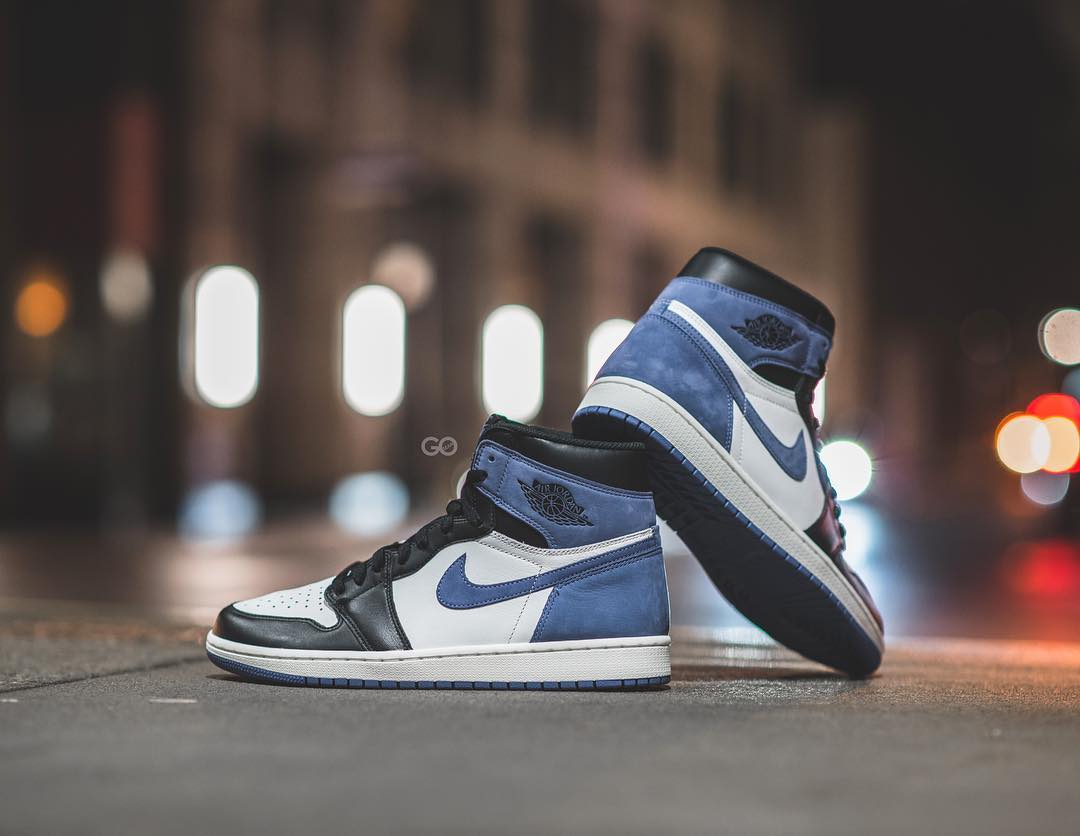 Another "small lightning" look at Air Jordan 1 "Blue Moon" on the more handsome