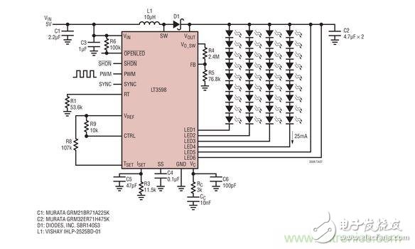 Driver for 20 white LEDs