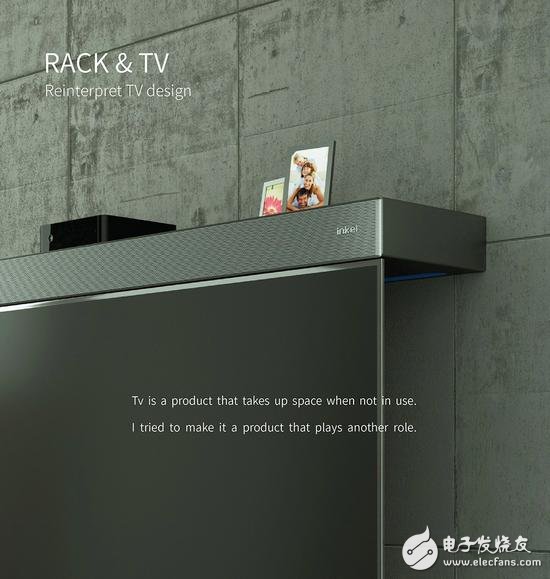 Korean designers put the TV speakers on the top of the TV and fixed them on the wall.