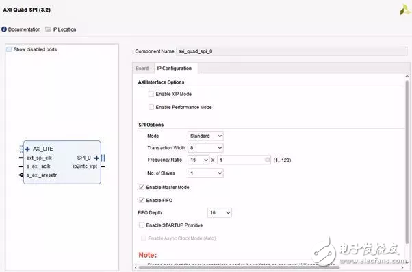Figure: Configuring the AXI Quad SPI