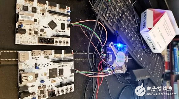 Figure: Arty Z7 development board with Digital Discovery pocket instrument