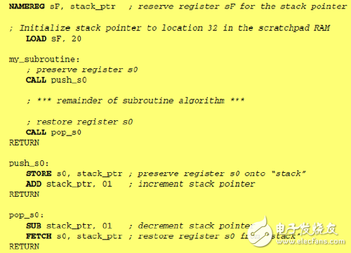 Scratchpad implementation data stack