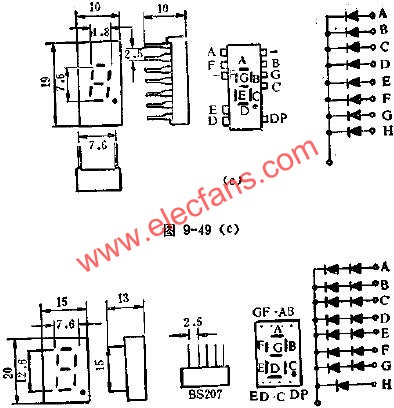 Circuit diagram of the outer lead of LED digital tube 