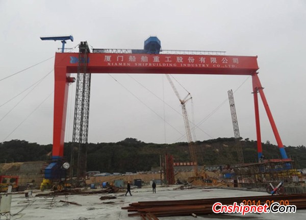 Xiamen Shipbuilding Heavy Industry 800-ton door crane successfully completed the upgrade