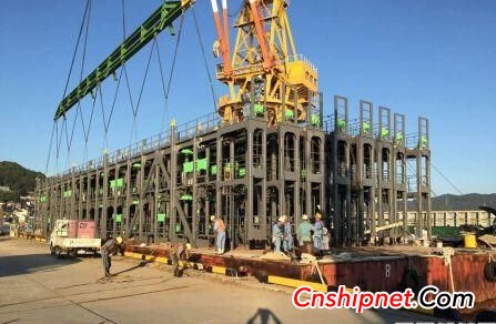 The first 14000TEU container ship lashing bridge of Nantong Haisen Heavy Industry was successfully delivered