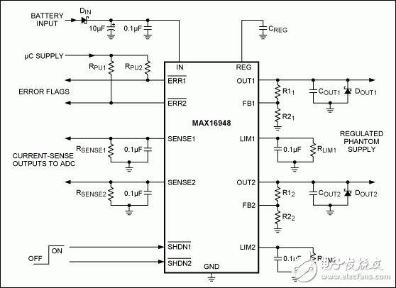 Figure 1. Typical application circuit of MAX16948