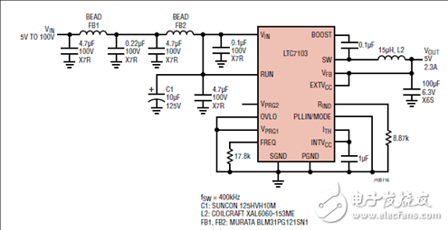 [Original] Linear LTC7103 105V 2.3A Low EMI Buck Regulator Solution