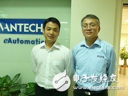 Right is Huang Yijia, senior associate of Advantech's industrial automation business group; left is Li Jingen, business manager of Advantech's Taiwan business unit.