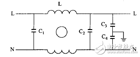 Figure 1 power line filter basic circuit diagram
