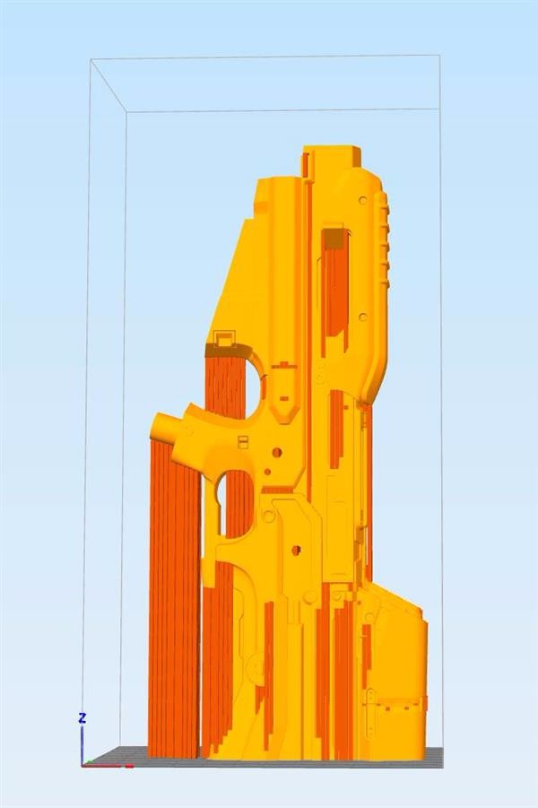 A preview of the rifle before printing.