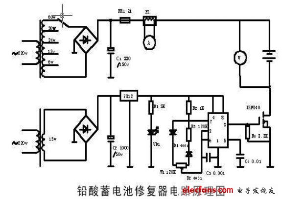 Schematic diagram of self-made electric vehicle battery repairer