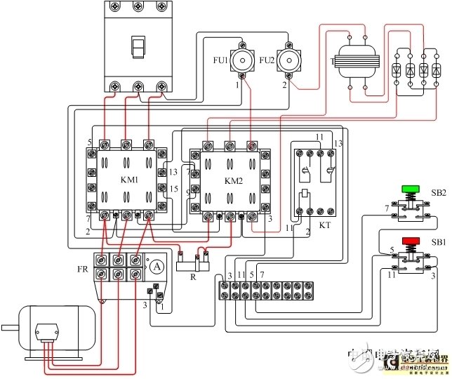 Motor full-wave energy consumption braking control circuit