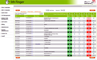 Online adjustment interface screenshot