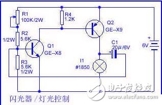 Frequency-adjustable flash circuit based on LM317