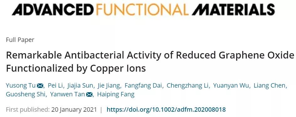 Yangzhou University has made significant progress in functionalized graphene to achieve high-efficiency antibacterial research