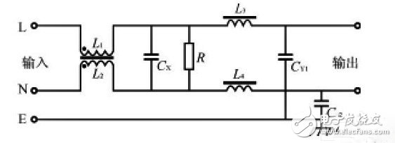 Figure 2 Basic circuit diagram of the power filter