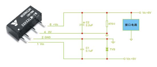 B0505LM-1W Typical Application Circuit