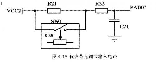 Instrument backlight adjustment input circuit