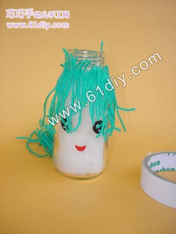 Bottle doll handmade illustration