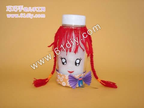 Bottle doll handmade illustration