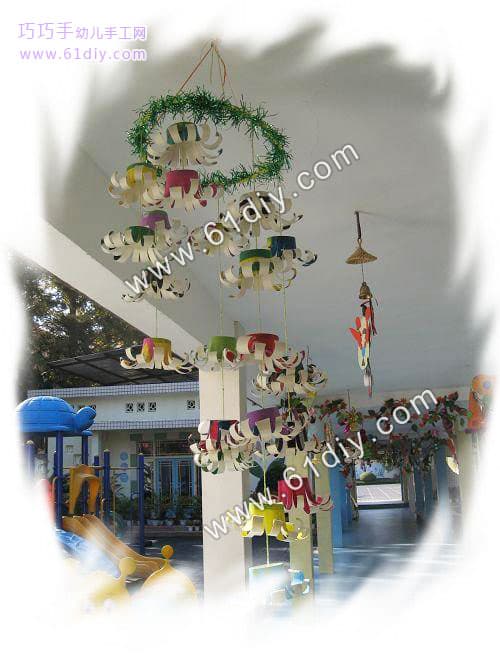 Paper cup wind chime