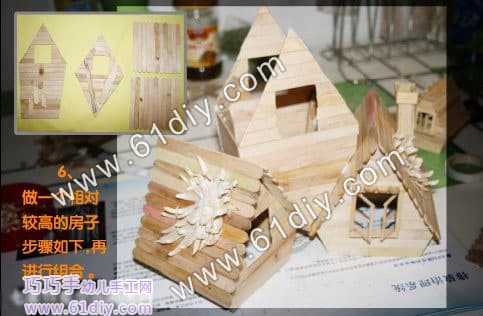 Ice sticks handmade small house