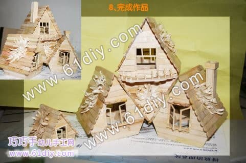 Ice sticks handmade small house