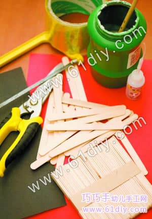 Popsicle stick handmade basket