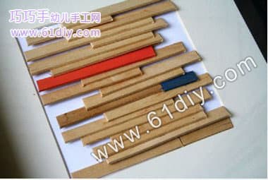 Popsicle stick making decorative painting