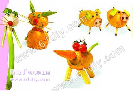 Vegetables handmade funny animals