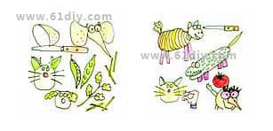 Vegetables handmade funny animals