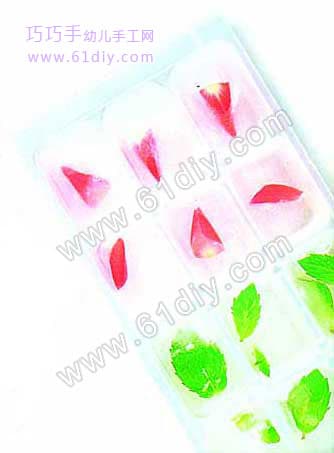 Handmade beautiful flower ice cubes