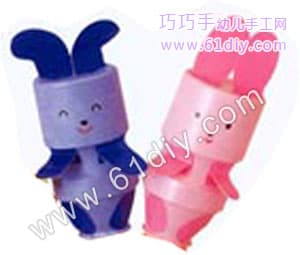 Yogurt bottle bunny handmade