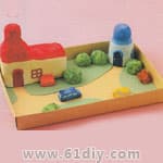 Paper clay model handmade