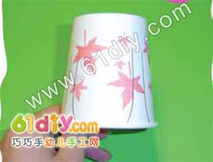 Paper cup small chair handmade illustration