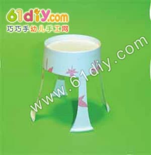 Paper cup small chair handmade illustration