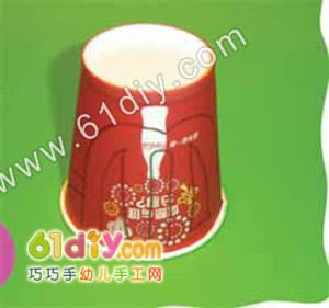 Paper cup small chair handmade illustration