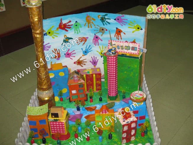 City (waste carton handmade)