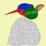 Stone handmade - small kingfisher