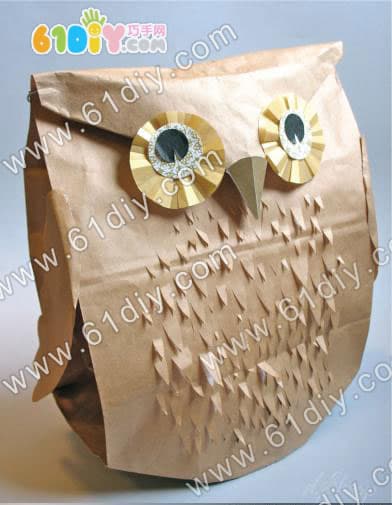 Kraft paper bag making owl