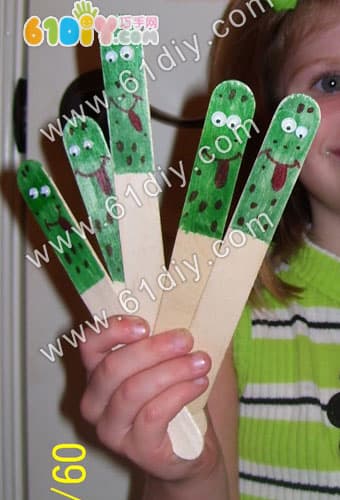 Ice cream stick frog handmade