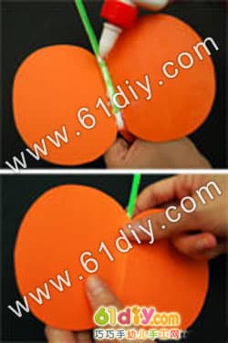 Three-dimensional paper pumpkin handmade