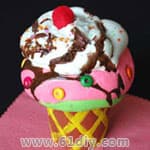 Paper cup ice cream handmade