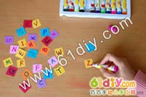 Alphabet version of fishing toy making (ice cream cup handmade)