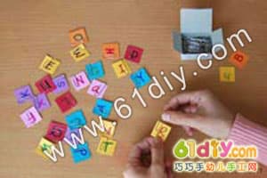 Alphabet version of fishing toy making (ice cream cup handmade)