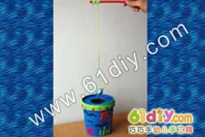 Alphabet version of fishing toy making (ice cream cup handmade)