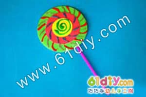 Sponge paper making lollipop